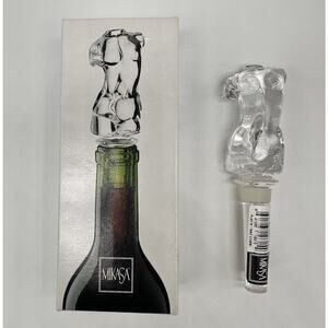 MIKASA Art Form Nude Body Torso Lead Crystal Wine Bottle Stopper Art Deco